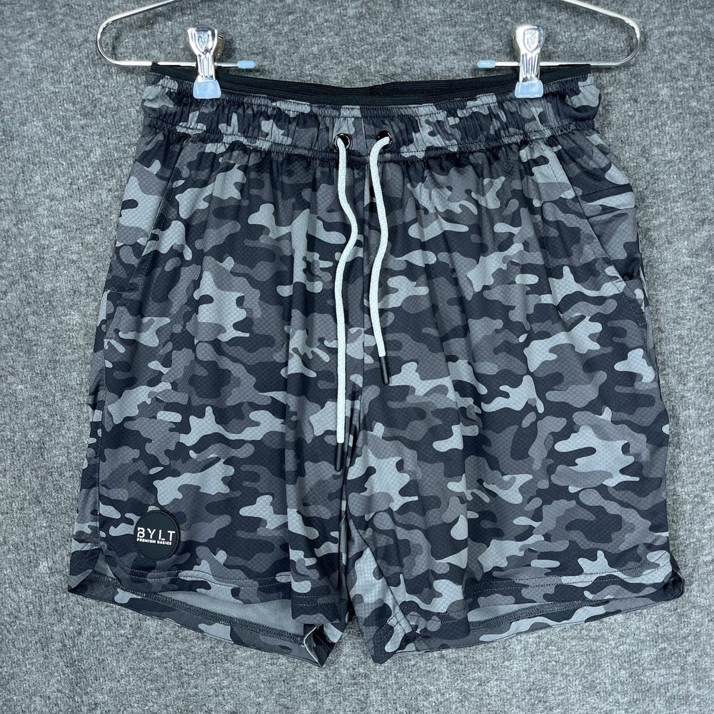 Bylt Premium Basics‎ Training Shorts Mens Medium Lined Camo Athletic Drawstring